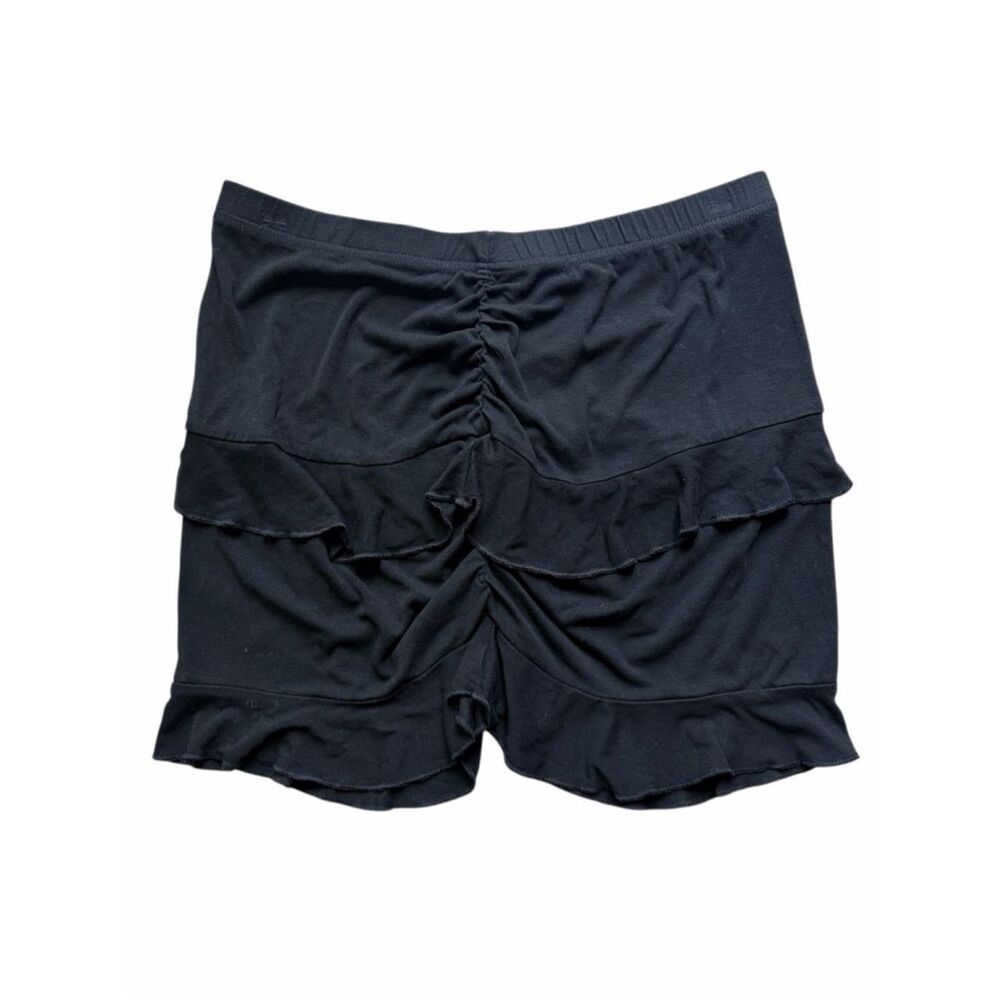 Ruffled Mini Skirt Black Size Large